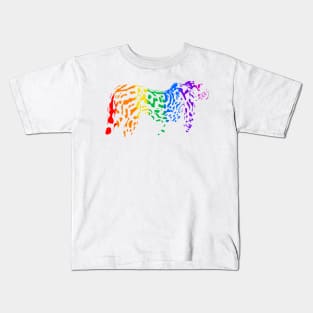 Rainbow King Cheetah (white) Kids T-Shirt